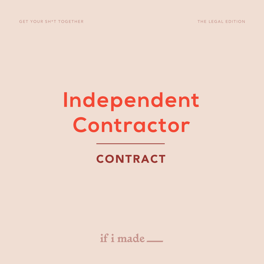 Legal Contract- Independent Contractor
