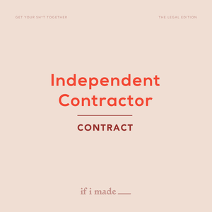 Legal Contract- Independent Contractor